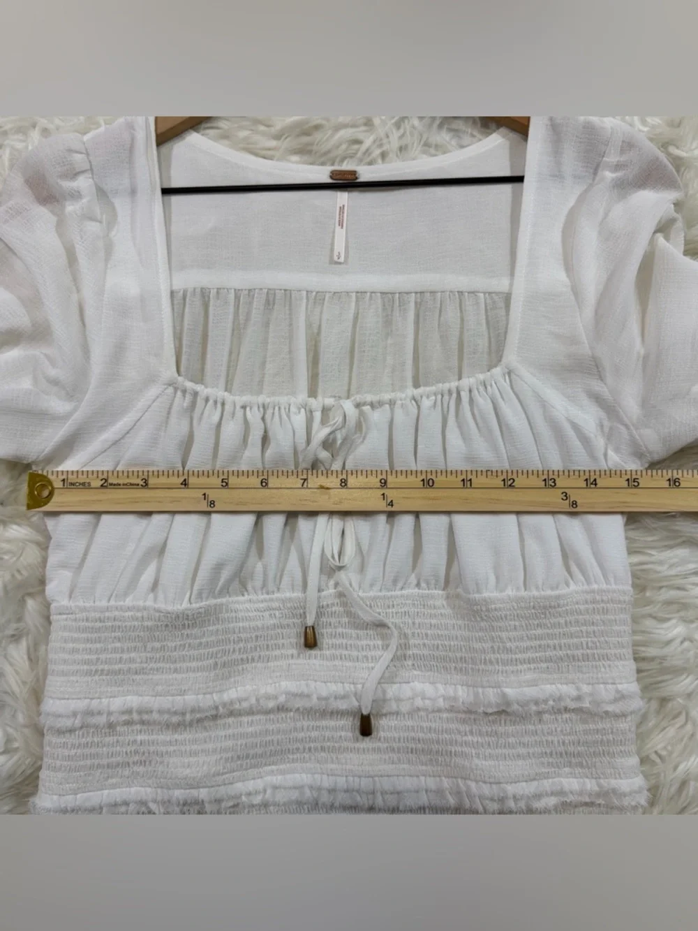 Free People Lolita Blouse in White, Women’s Small